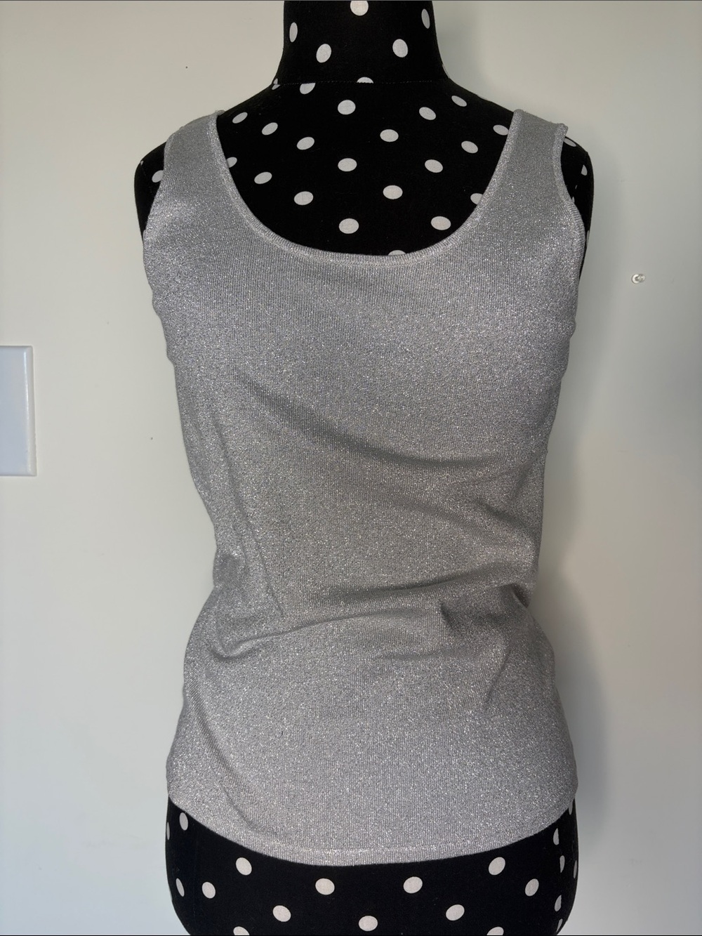 Chico's Silver Metallic Scoop Neck Tank